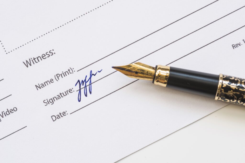 will contents and signature